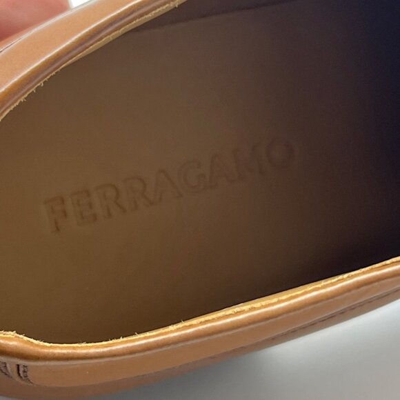 Salvatore Ferragamo Fermin Brown Leather Shoes Men Oxfords Shoes Size 10.5D - Picture 11 of 15